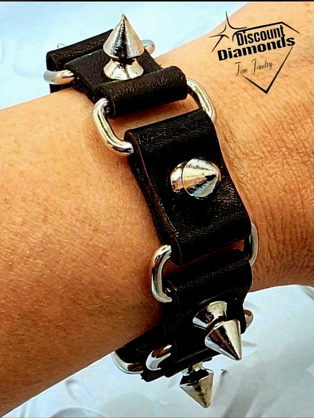 Men's Gothic Style B Black Leather Bracelet